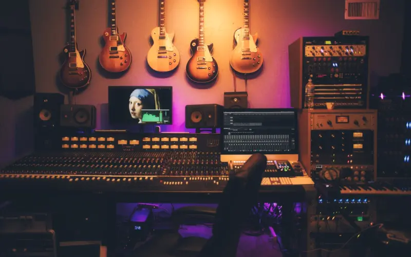 Studio microphone on a stand