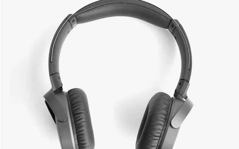 Headphones in a dim studio setting